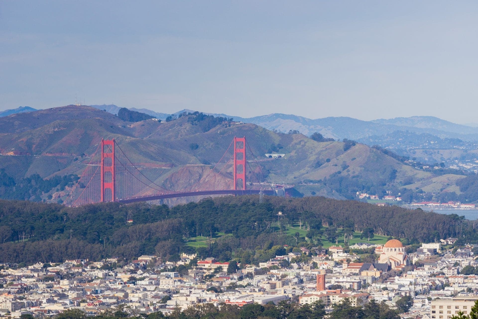 View towards the Golden Gate Bridge from the Presidio